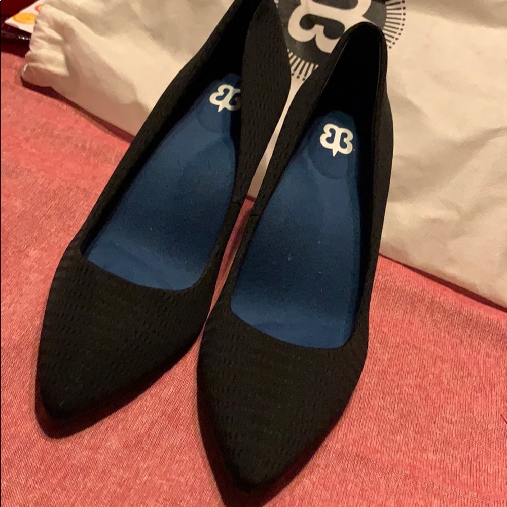 Betabrand black pointed toe high heels